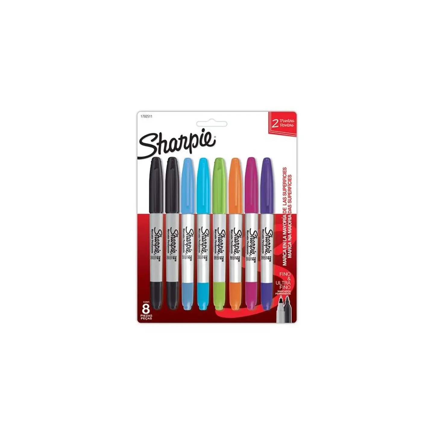 Marcador Multiuso Sharpie Doble Punta 8 Colores 1