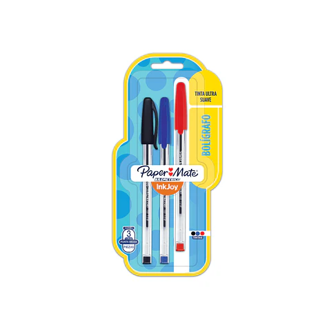 Lápiz Pasta Paper Mate Kilometrico Punta Media 1.0mm 3 Unidades