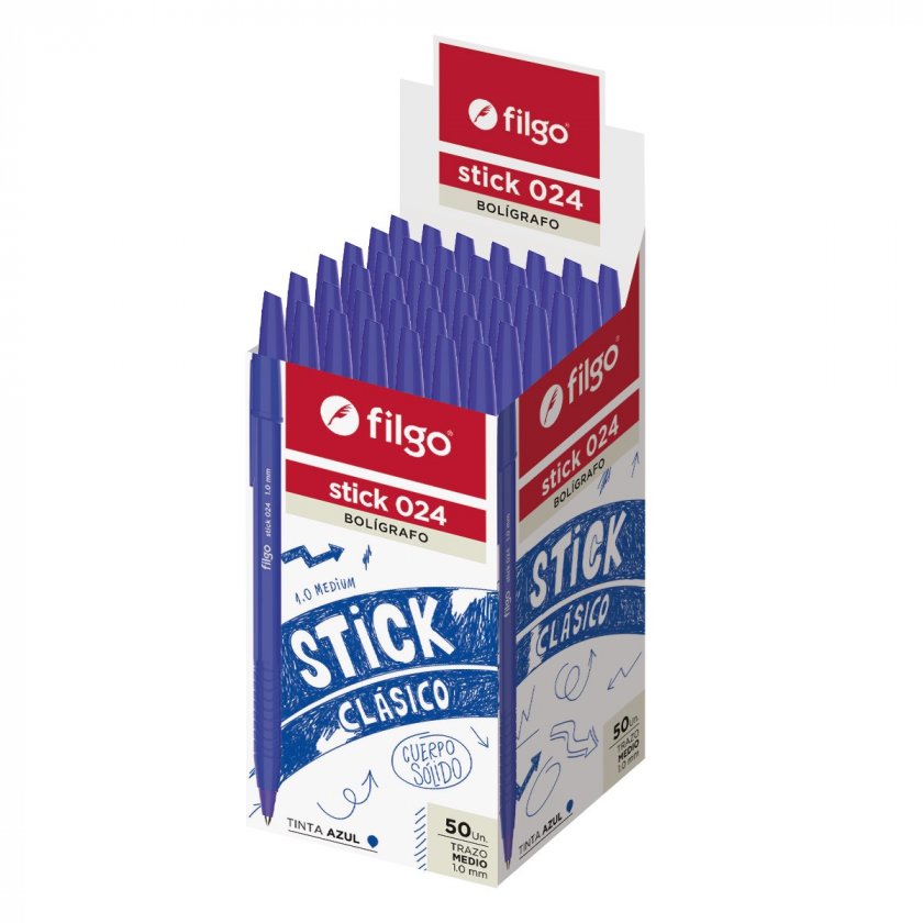 Lápiz Pasta Filgo Punta Media 1.0 mm Azul 50 Unidades
