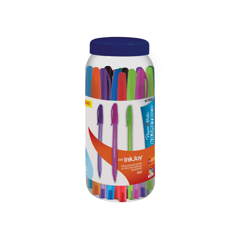 Lápiz Pasta Paper Mate Kilométrico Inkjoy Punta Media 1.0mm Pack 40 Unidades