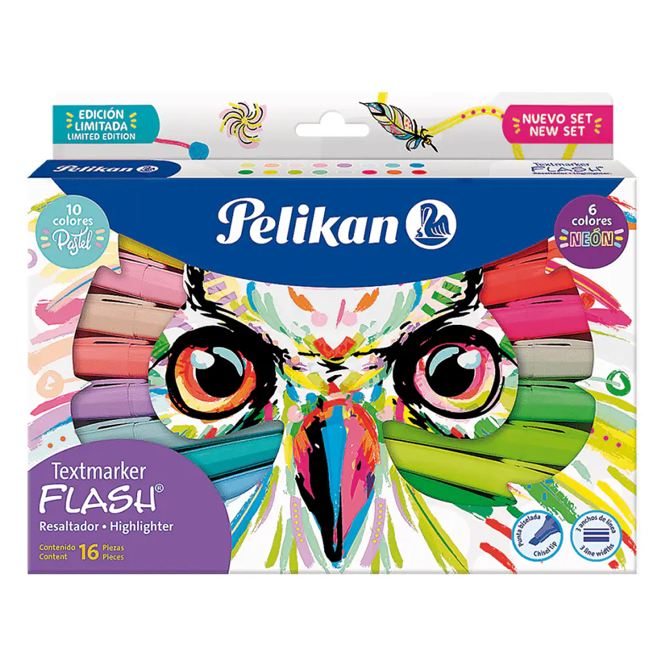 Destacador Pelikan Textmarker Flash Neón 16 Colores 2