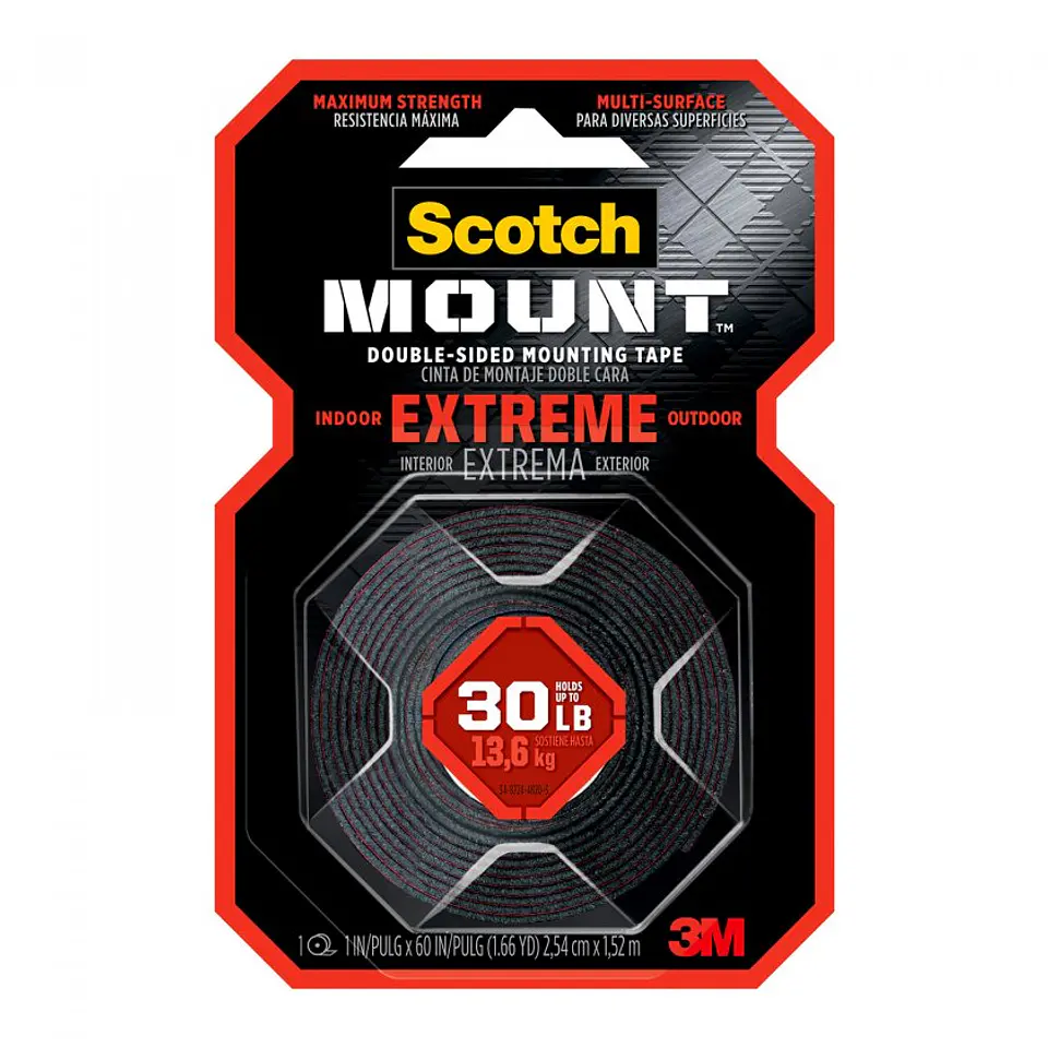 Cinta de Montaje 3M Scotch Doble Cara Extremo 2.54 cm*1.52mt 1