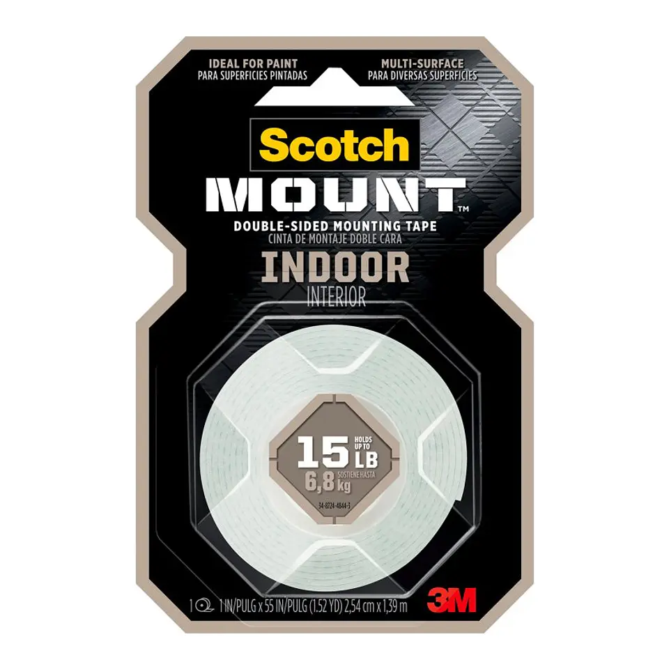 Cinta de Montaje 3M Scotch Doble Cara Interiores 2.54cm*1.39mt 1