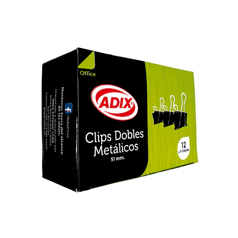 Doble Clip Adix 51 mm Caja de 12 Unidades