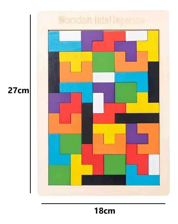 Juego Tetris Puzzle De Madera