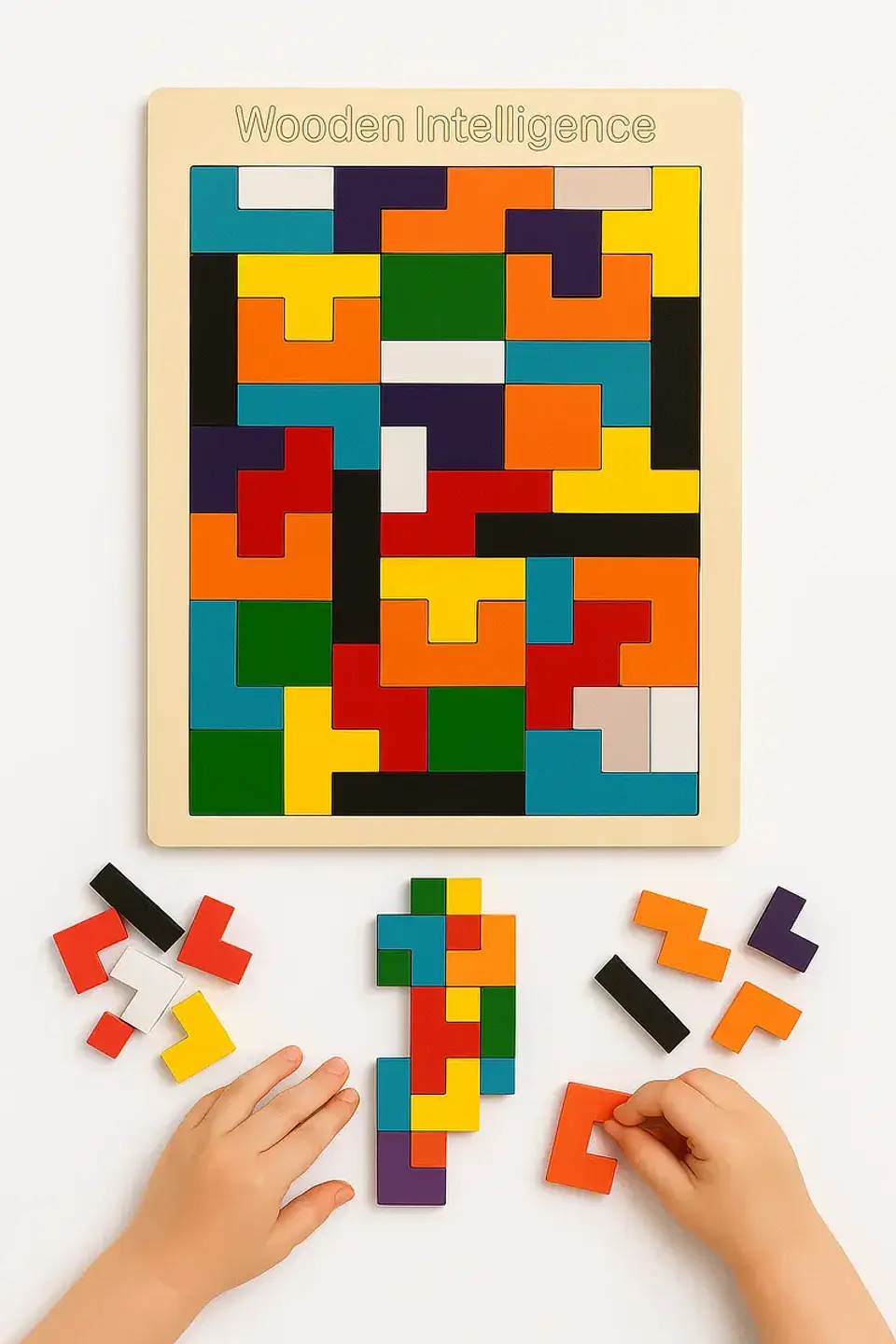 Juego Tetris Puzzle De Madera 2