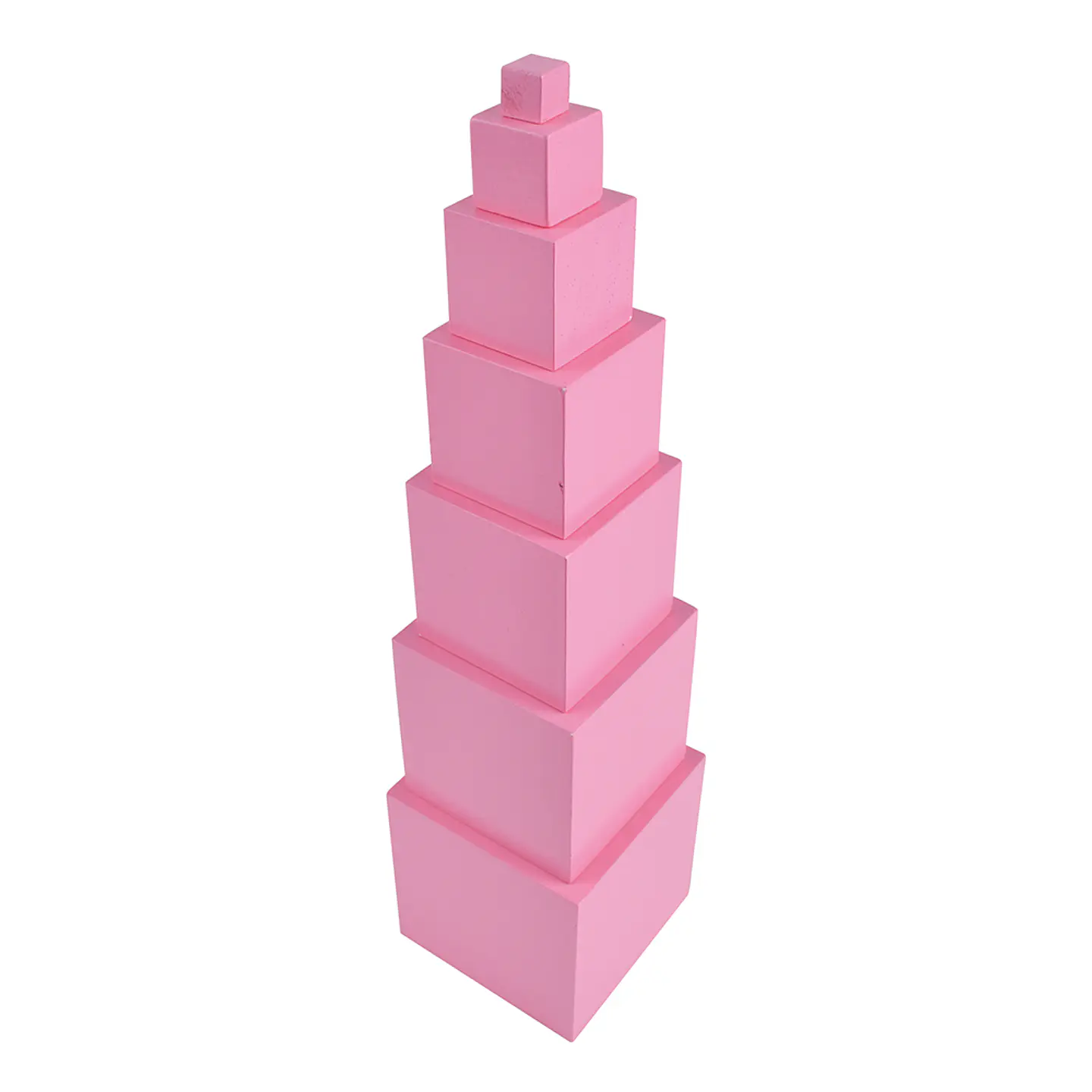 Torre de Cubo Rosa Madera Montessori 1