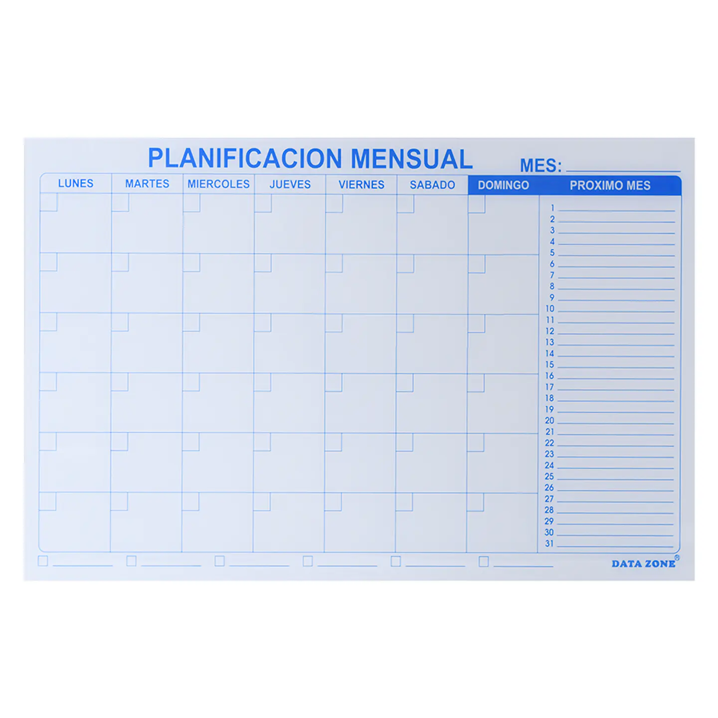 Planificador Mensual de Vidrio 60 x 90 cm. 1
