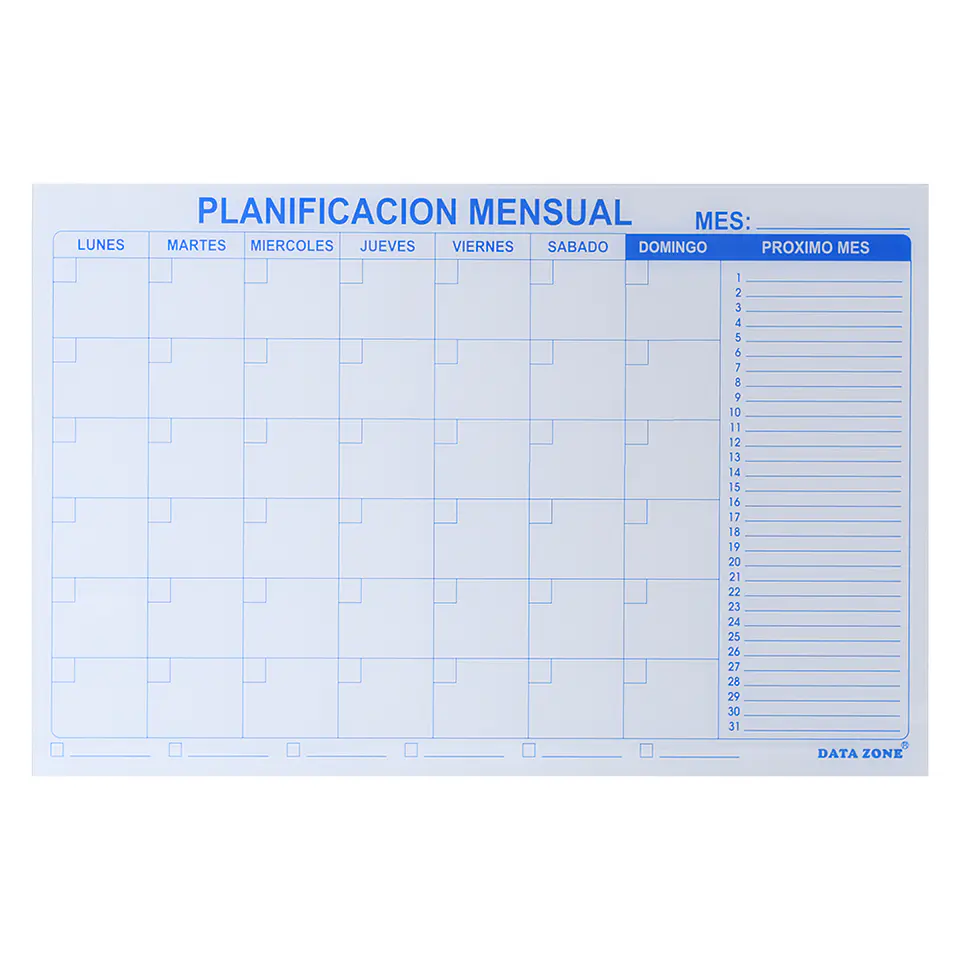 Planificador Mensual de Vidrio 60 x 90 cm. 1