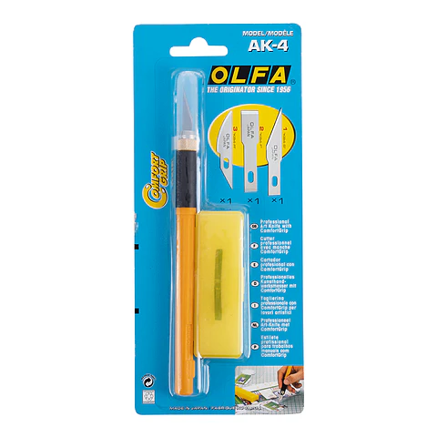 Cuchillo Tipo Lápiz Antideslizante + 3 Repuestos Diferentes OLFA