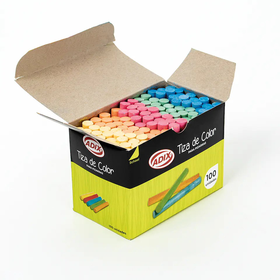 Tiza Colores 100 unid. 1