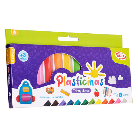 Plasticina Triangular 12 Colores ADIX