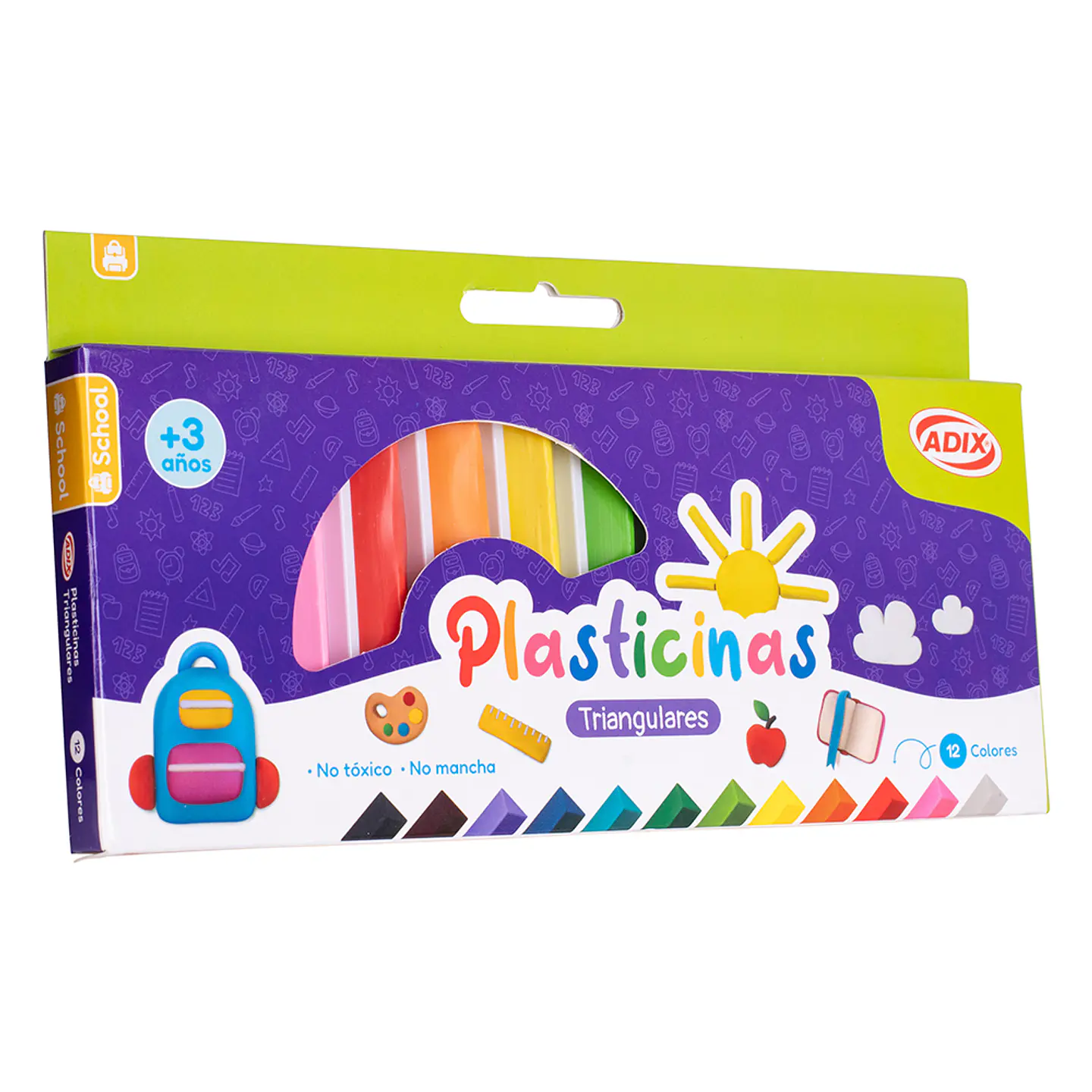 Plasticina Triangular 12 Colores ADIX 1