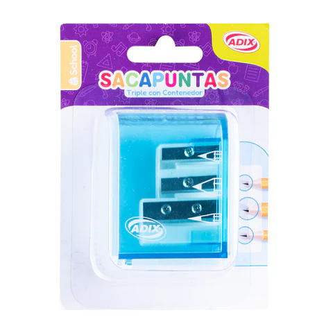 Sacapunta Triple c/Contenedor ADIX