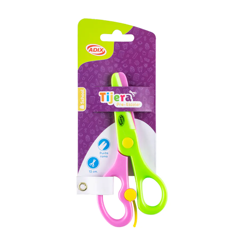 Tijera Pre-Escolar 13cm c/Ayuda ADIX 1