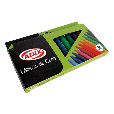 Lápiz Cera Redondo 12 Colores ADIX