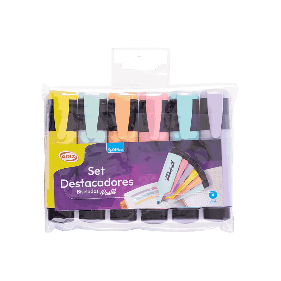 Set Destacador Pastel 6 Colores ADIX 1