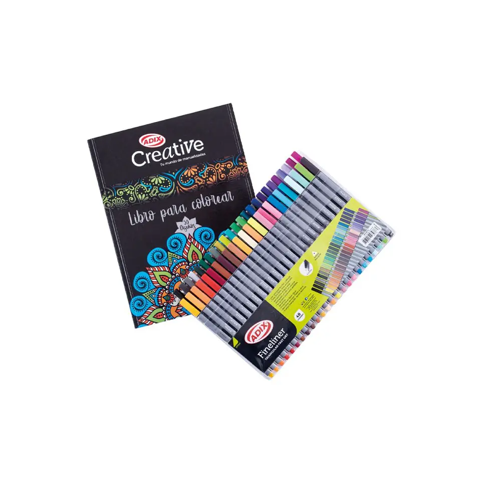 Set Fineliner 48u + Libro Mandala ADIX 1