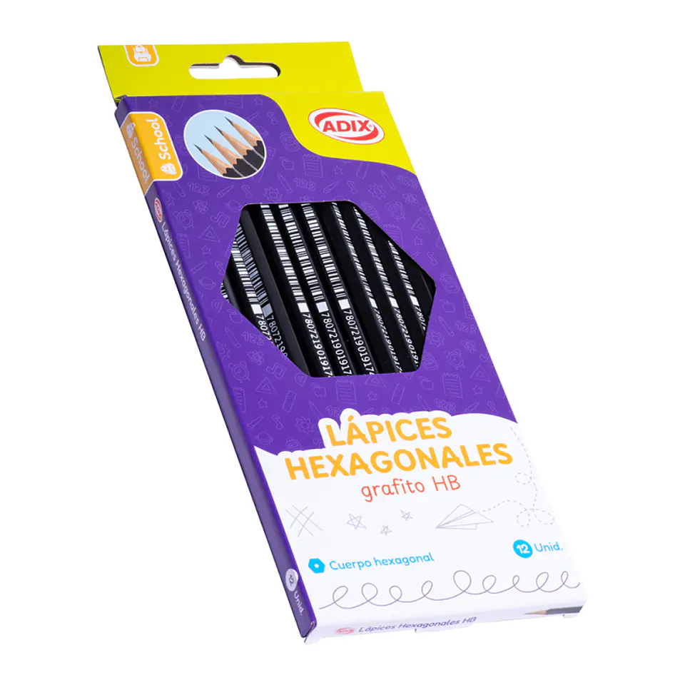 Lápiz Grafito Hexagonal HB Nº2 ADIX 1