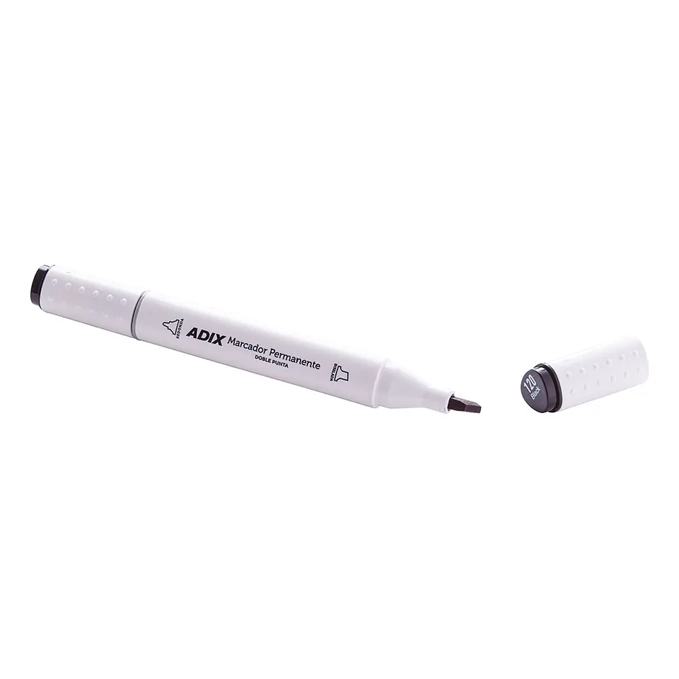 Marcador Permanente Doble Punta Negro ADIX 3