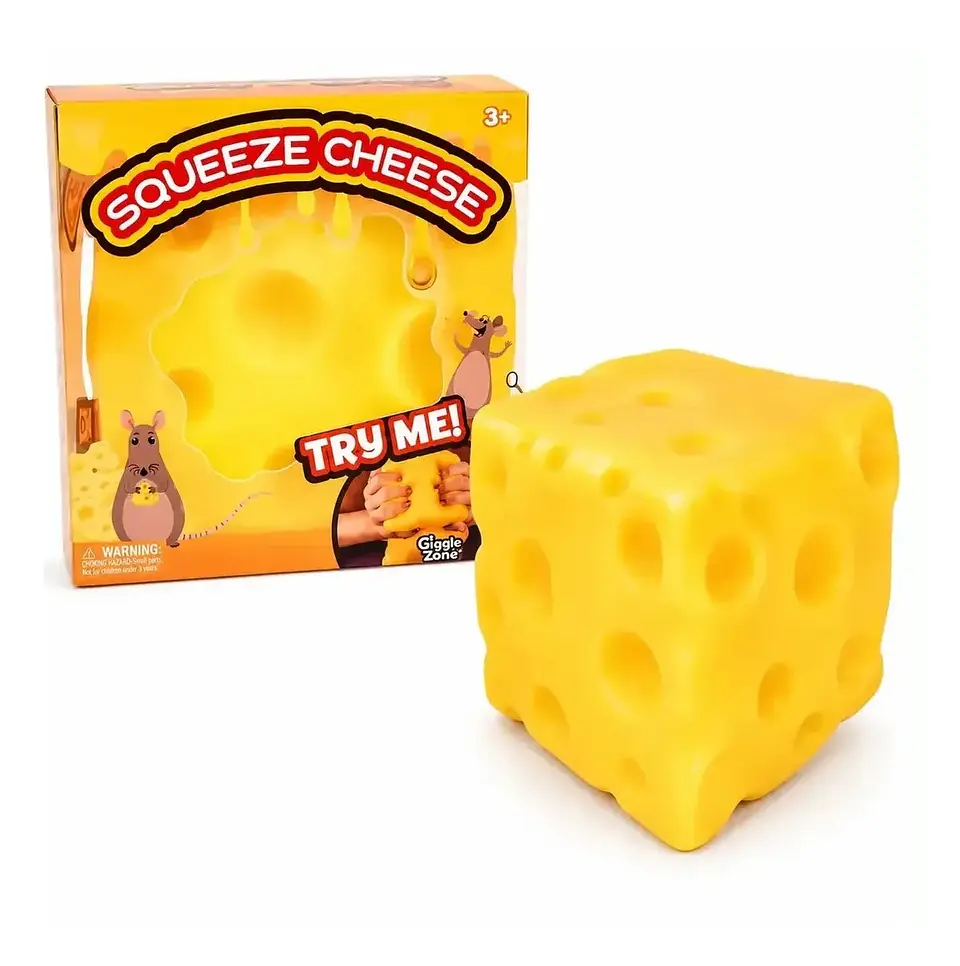 Juguete Antiestrés Squishy Queso Sensorial Apretable y Estirable 3