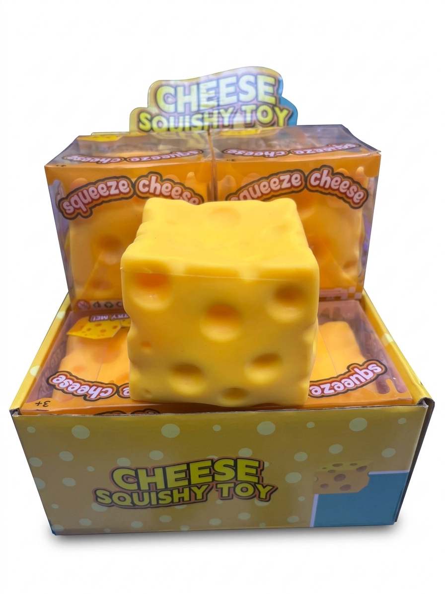 Juguete Antiestrés Squishy Queso Sensorial Apretable y Estirable
