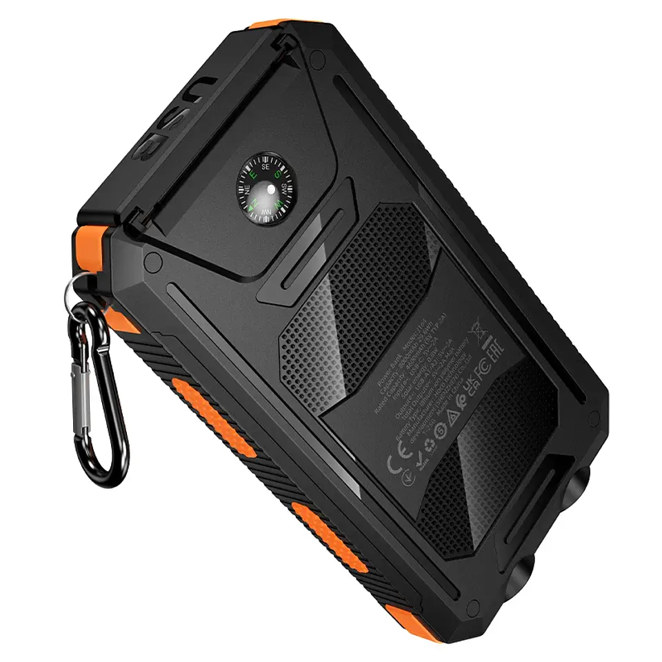 Cargador Portátil Power Bank Solar HOCO J164 con Doble Linterna LED 8000 mAh 2