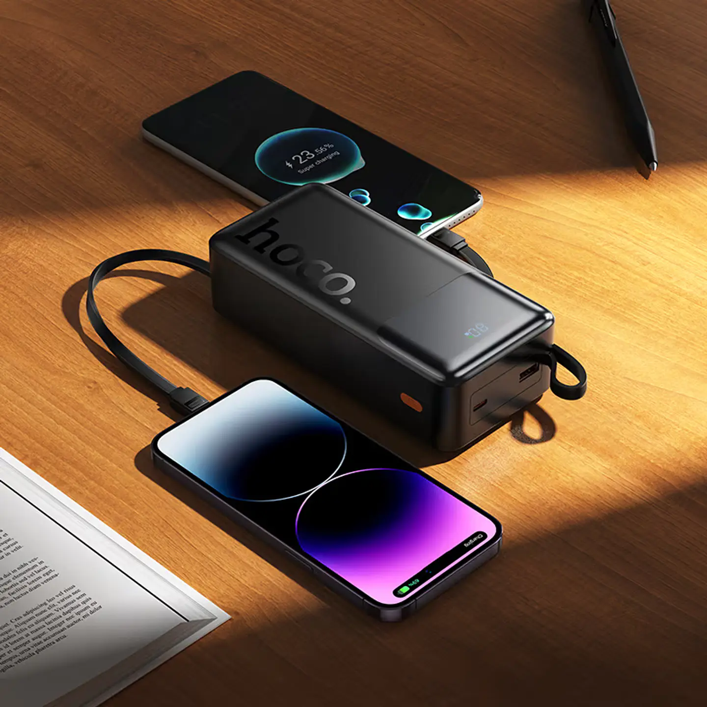 Cargador Portátil Power Bank HOCO J156B 22.5W + PD 20W 30000mAh 4