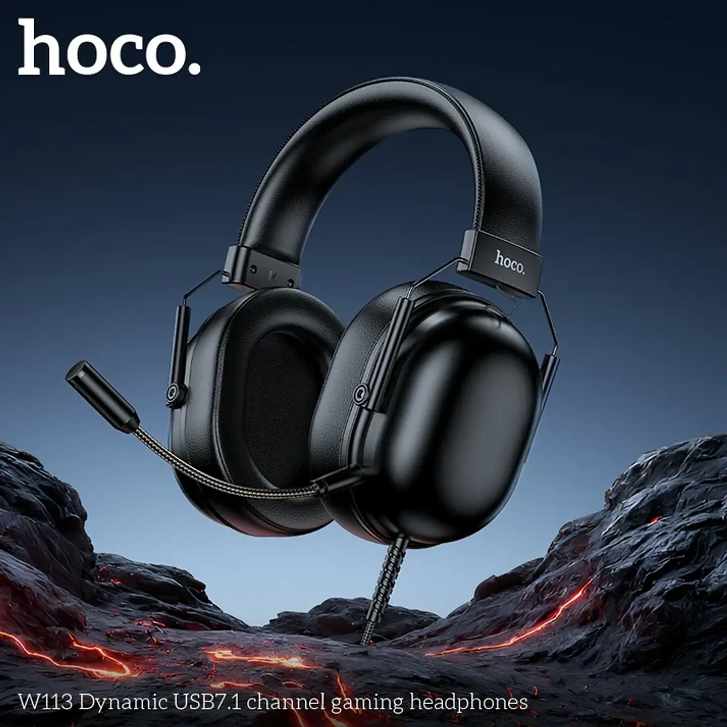 Audífonos Gamer Over-Ear USB HOCO W113 con Sonido Envolvente 7.1  2