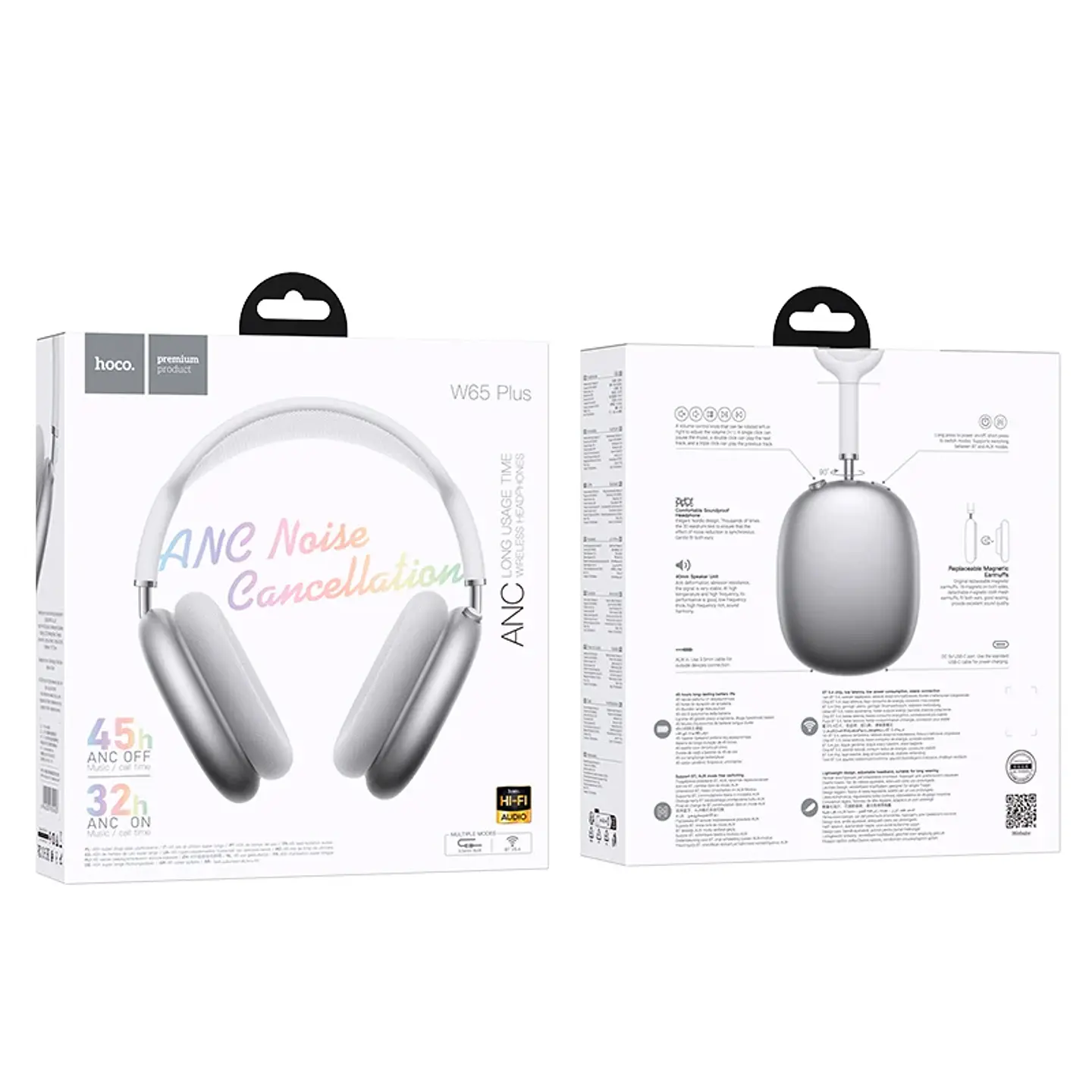 Audífonos Inalámbricos Over-Ear HOCO W65 Plus con Cancelación Activa de Ruido (ANC) 5
