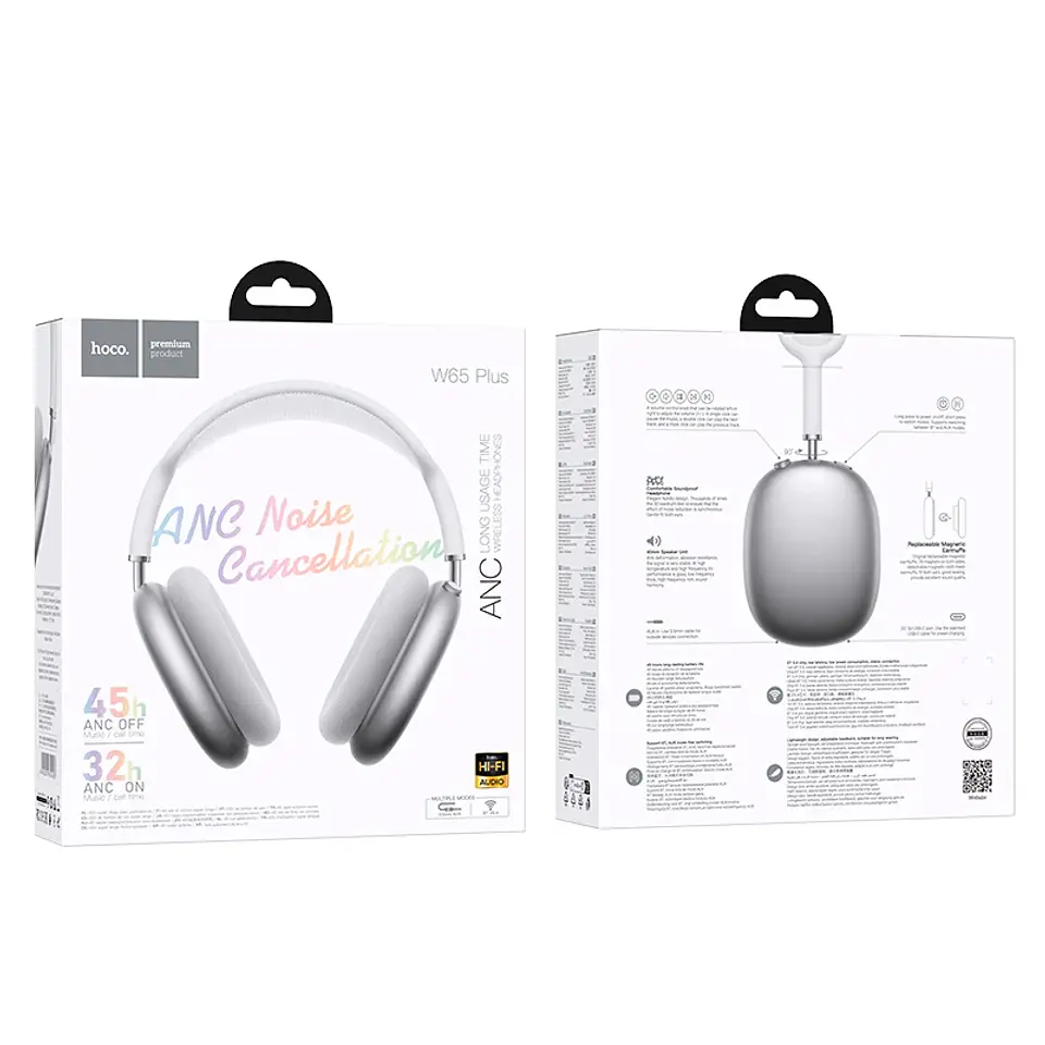 Audífonos Inalámbricos Over-Ear HOCO W65 Plus con Cancelación Activa de Ruido (ANC) 5