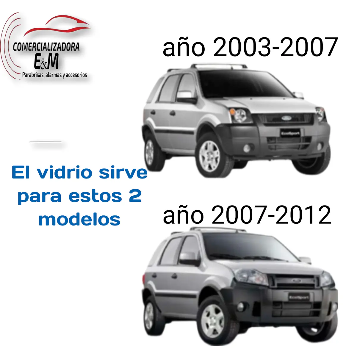 Vidrio lateral Trasero Derecho Ford Ecosport Año 2003-2012 A