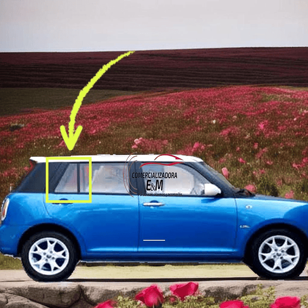 VIDRIO ALETA TRASERO DERECHO LIFAN 320 2007- 5 PUERTAS INCOLORO 1