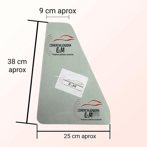 VIDRIO ALETA TRASERO IZQUIERDO LIFAN 320 2007- 5 PUERTAS INCOLORO 2