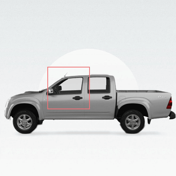 VIDRIO PUERTA DELANTERO IZQUIERDO CHEVROLET DMAX 2005-2012 4 PUERTAS VERDE (COLORADO-2004-2014)-(WINGLE-2006-2018) 1