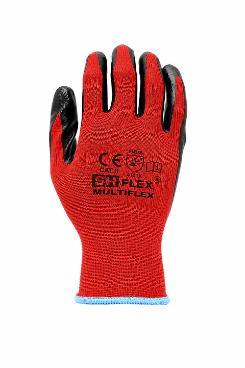Guante Poliéster Látex Rojo Talla M (12 Pares)