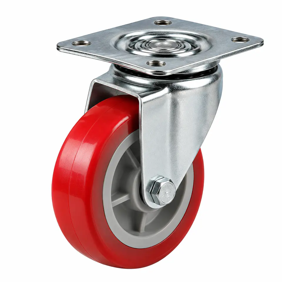 Rueda Industrial Giratoria Poliuretano 100 mm – Capacidad 170 kg 1