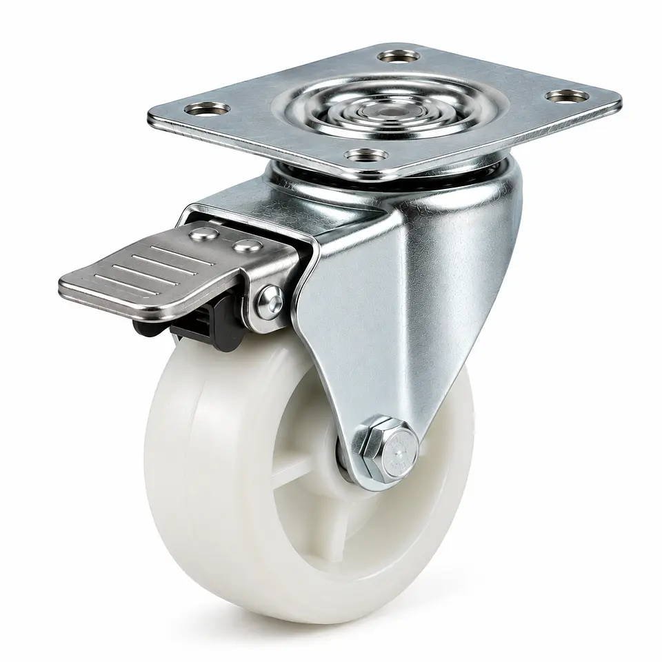 Rueda Industrial Nylon con Freno 80 mm – Capacidad 180 kg 1