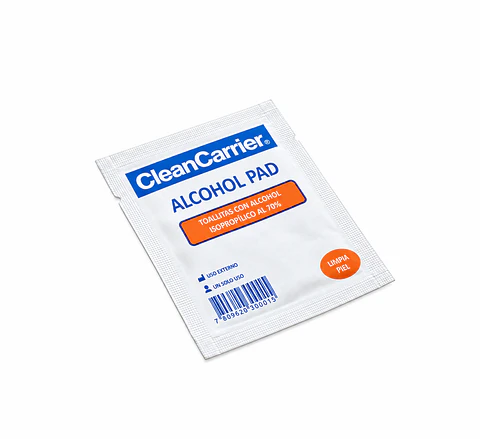 Toallitas Antisépticas con Alcohol 70% 3,5 × 3,5 cm