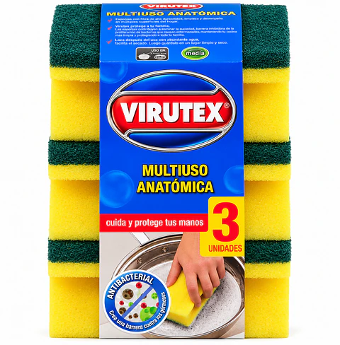 Esponjas acanaladas Virutex Clásica – 3 unidades