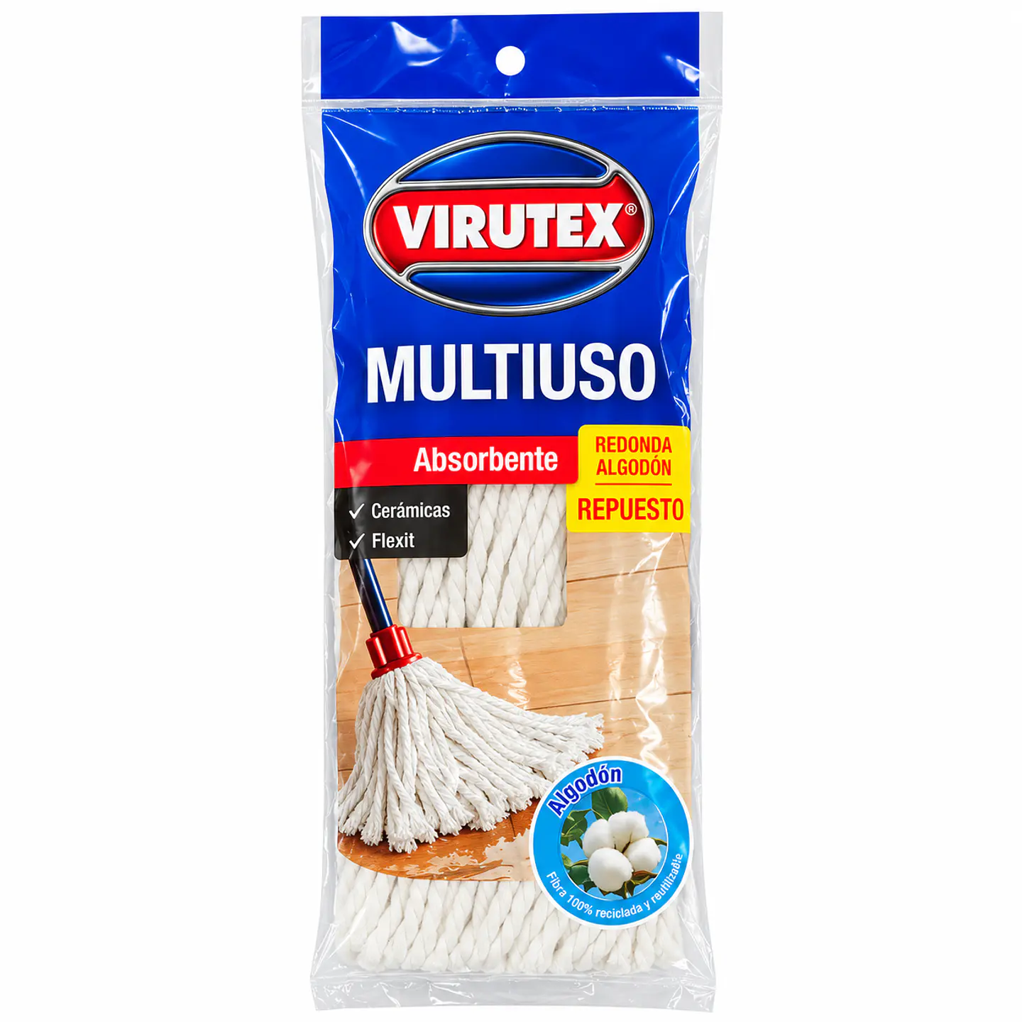 Repuesto de mopa redonda de algodón Virutex 1