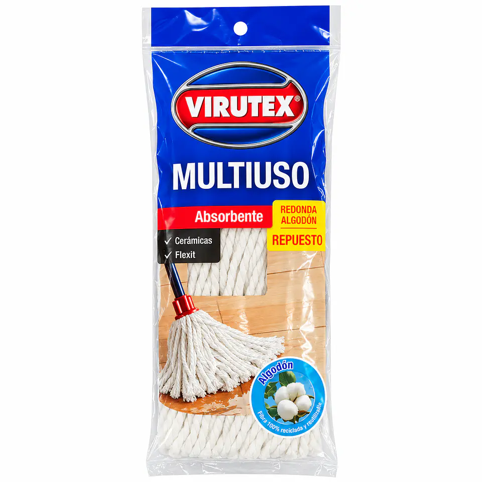 Repuesto de mopa redonda de algodón Virutex 1