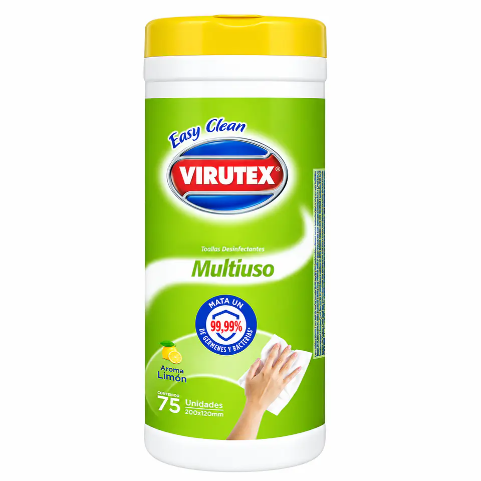 Toallas desinfectantes multiuso Virutex Limón – 75 unidades 1