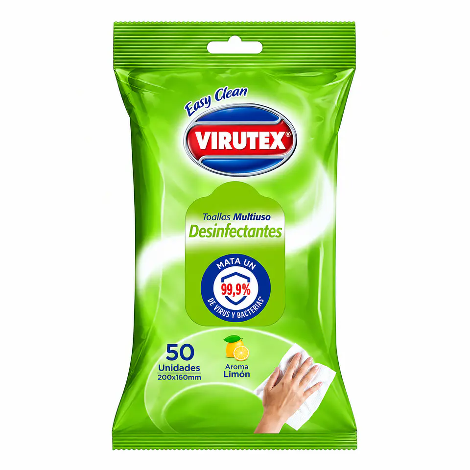 Paños desinfectantes Virutex Limón – 50 unidades 1