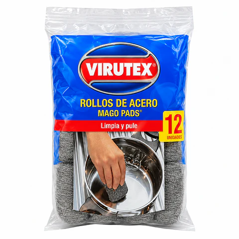 Mago Pads Virutex sin jabón – 12 unidades