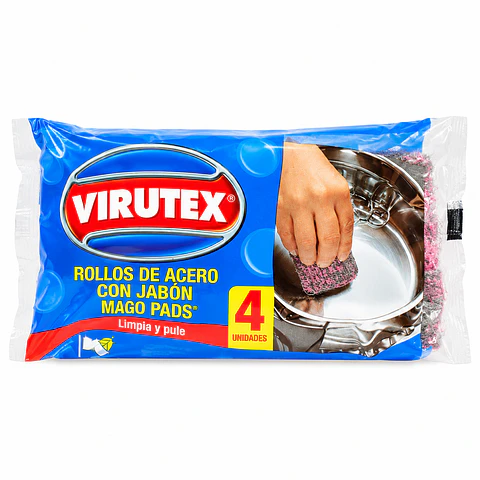 Mago Pads Virutex con jabón – 4 unidades
