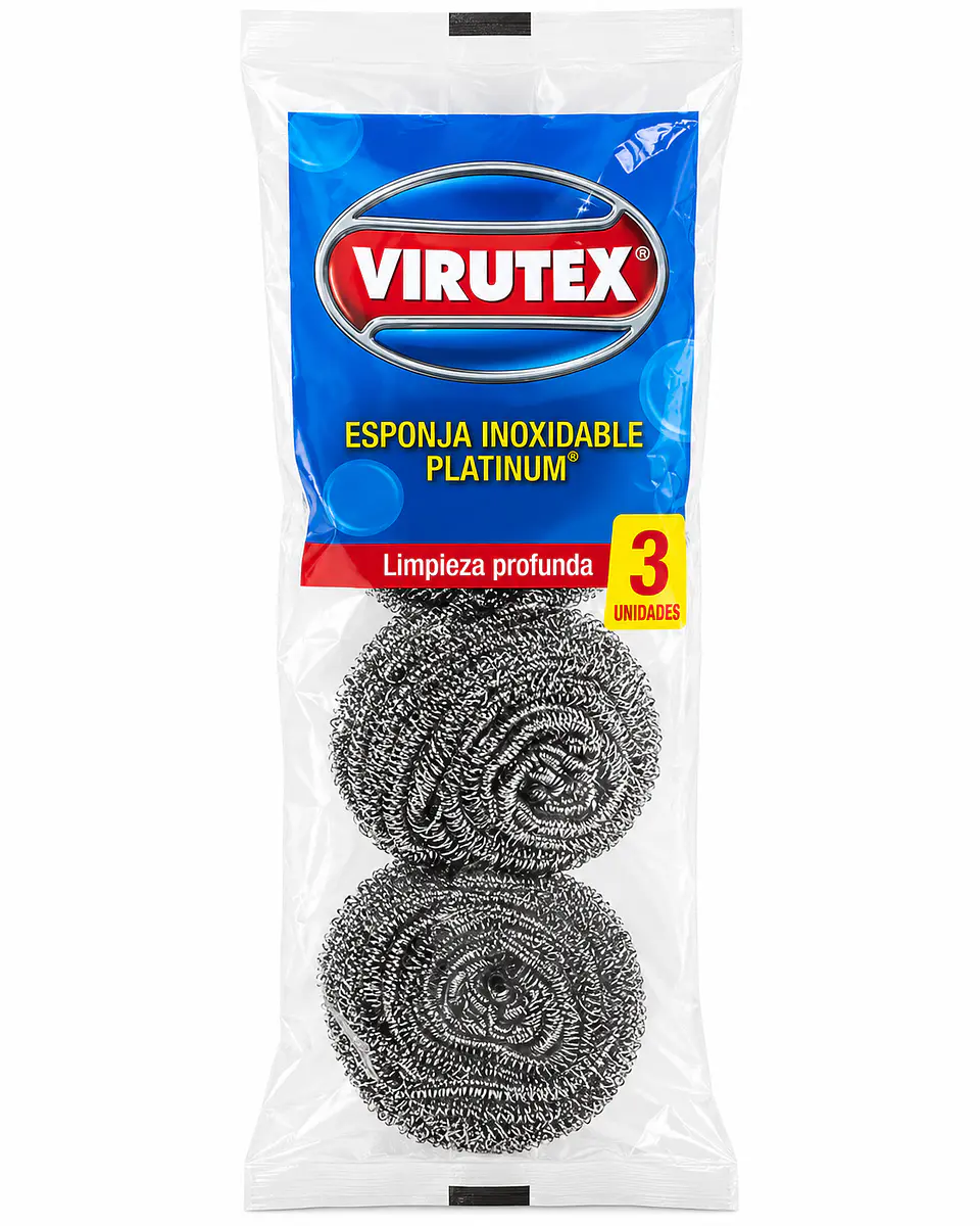 Esponja inoxidable Virutex Platinum – 3 unidades 1