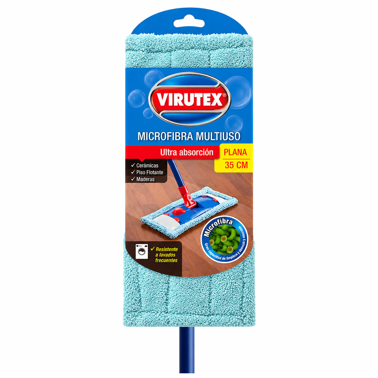 Set de mopa plana de microfibra Virutex 1