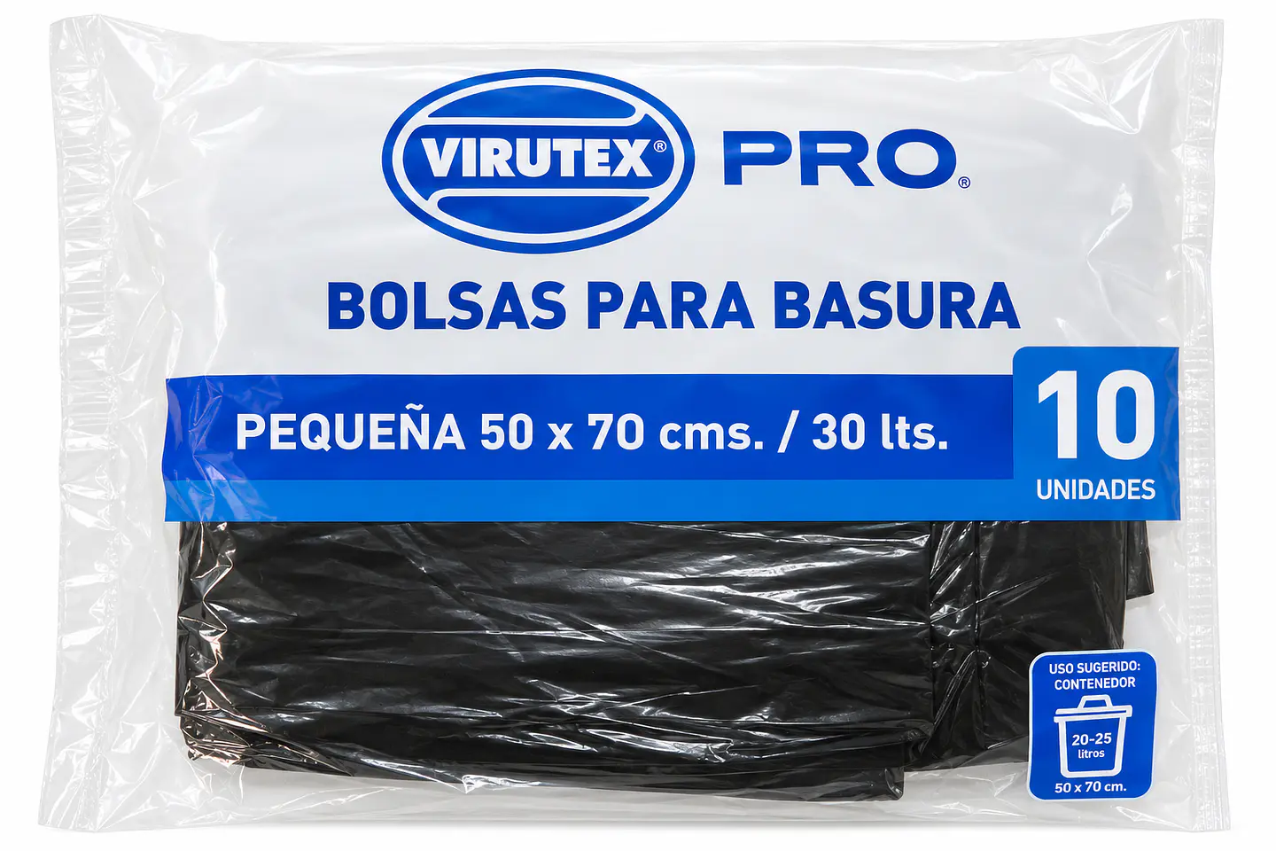 Bolsa para basura plana Virutex Pro 50 x 70 cm – 10 unidades 1