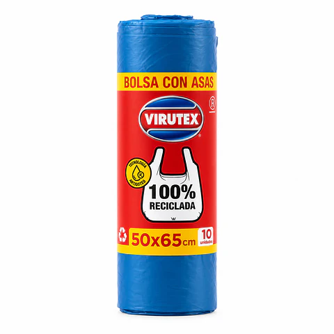 Bolsa para basura con asas Virutex 50 x 65 cm – 10 unidades